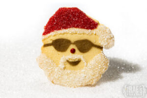Santa Cookie on sugar background